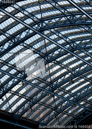 Image of Clock tower St Pancras through roof