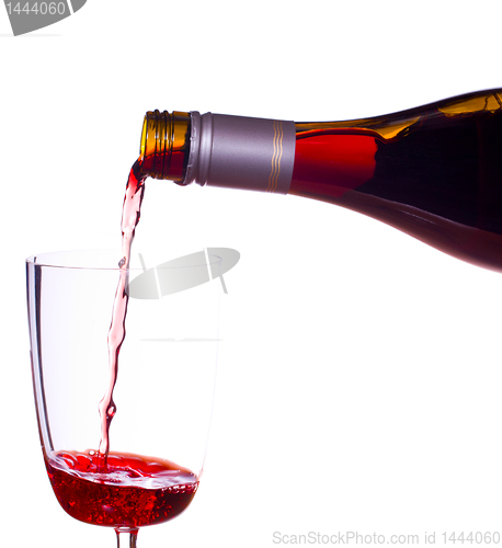 Image of Red wine being poured into glass