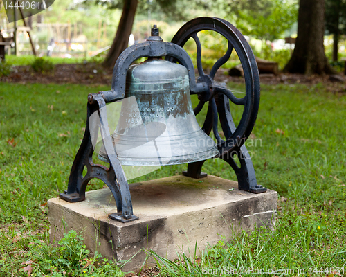 Image of Old church bell in garden