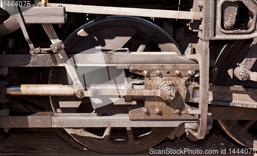 Image of Close up of train wheel