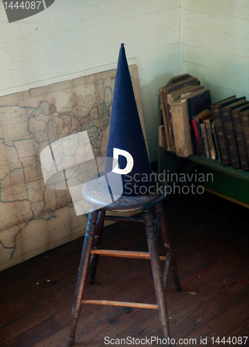 Image of Old dunce cap on stool