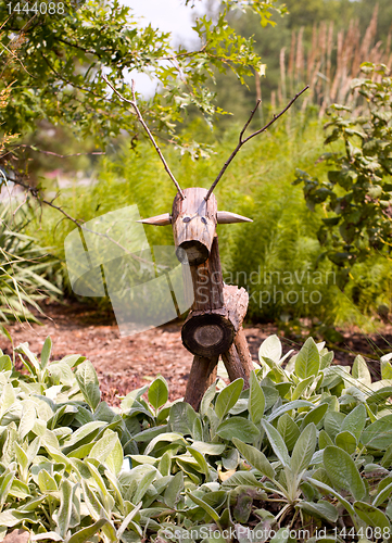 Image of Rustic horse or stag in garden