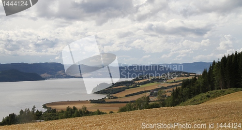 Image of Farms by a Norwegian fjord