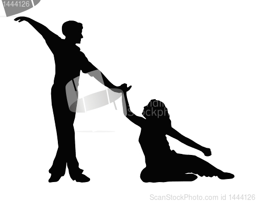 Image of Dancing Couple Boy Helping Girl to Feet