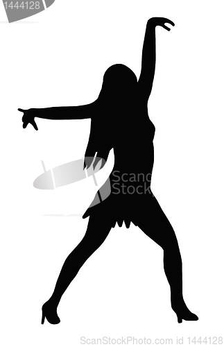 Image of Dancing Girl Spread Arms Pose
