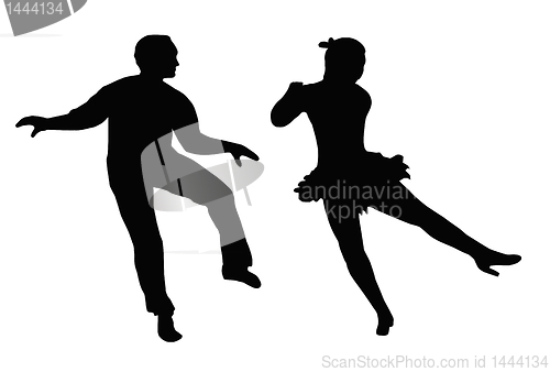 Image of Dancing Couple Steps and Kick