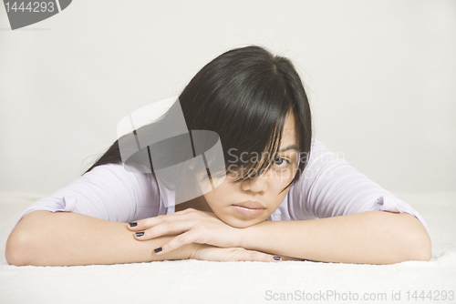 Image of Sad Asian Woman