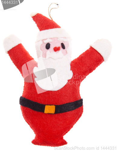 Image of Homemade Christmas Ornament Felt Santa Isolated