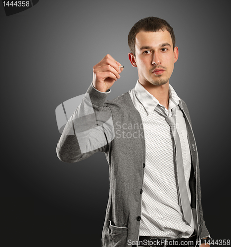 Image of businessman writing something
