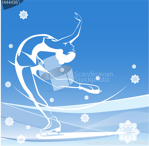 Image of Winter sport. Ladies figure skating.  Ice show.