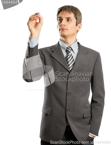 Image of businessman writing something