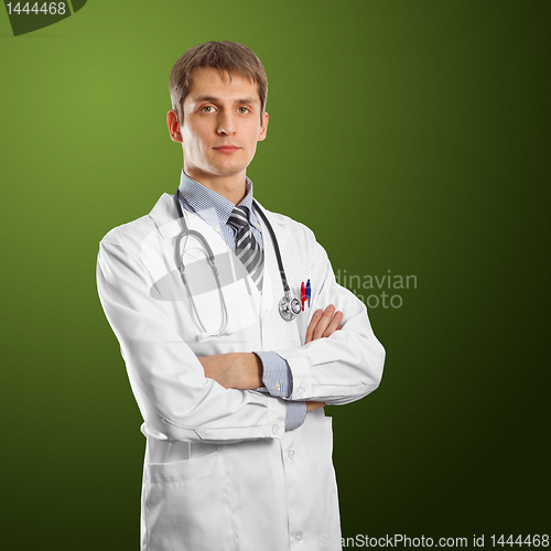 Image of young doctor man with stethoscope