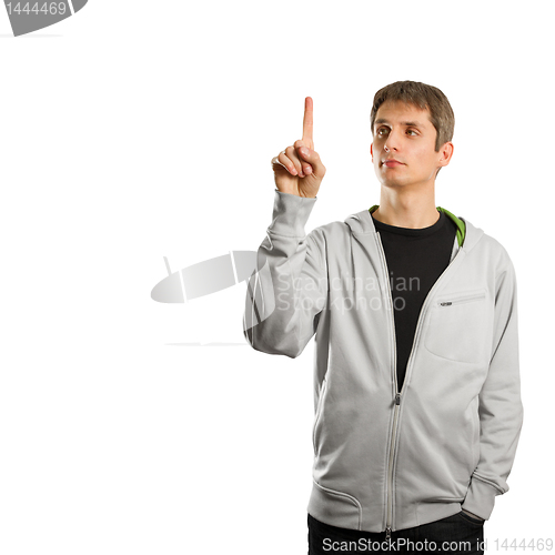 Image of man pushs the button