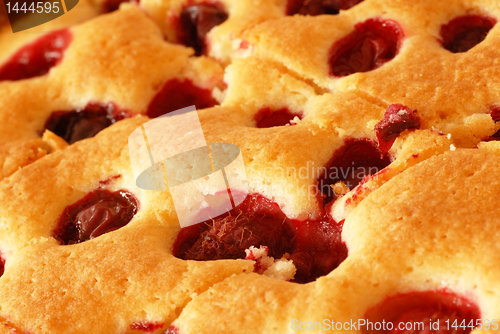 Image of Cake with cherries and raspberries