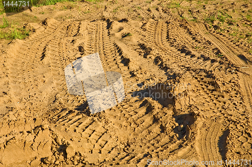 Image of Tire tracks of different cars