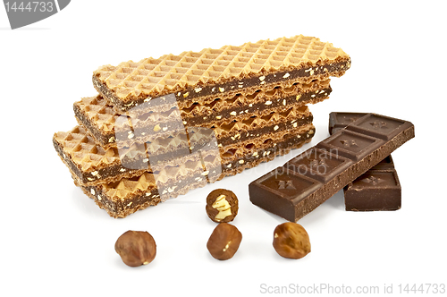 Image of Waffles with chocolate and nuts