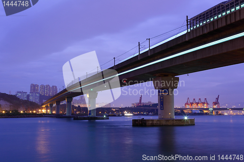 Image of bridge over the sea in Hong Kong