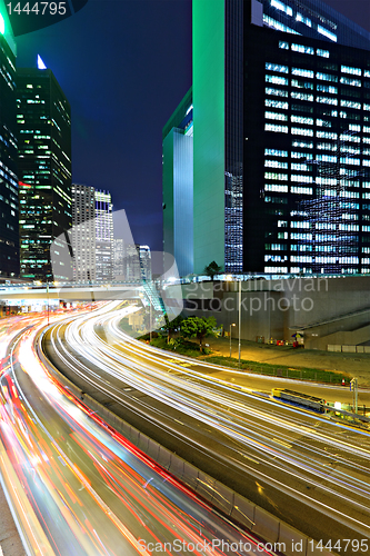 Image of traffic in city at night