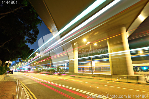 Image of traffic in city at night