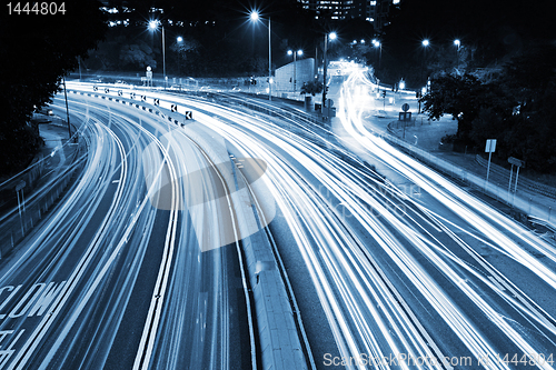 Image of road in city at night