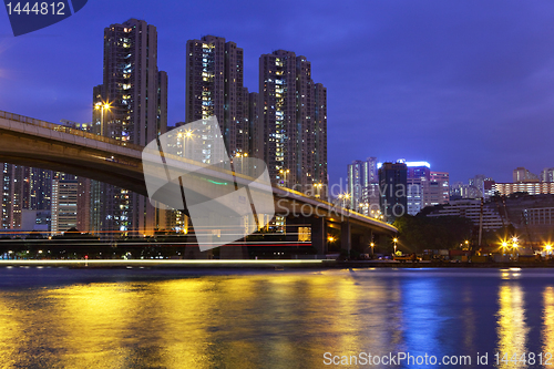 Image of bridge over the sea in Hong Kong