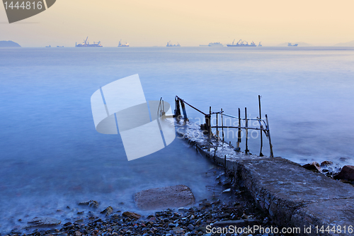 Image of old pier at sunset