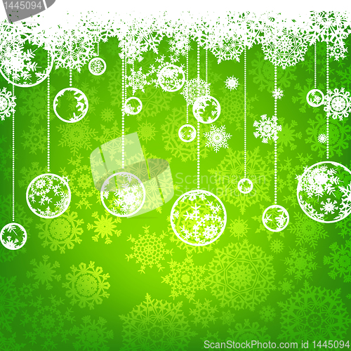 Image of Beautiful green Christmas card. EPS 8