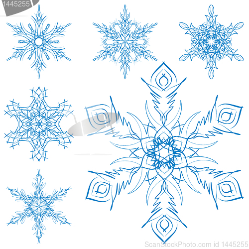 Image of vector set of snowflakes