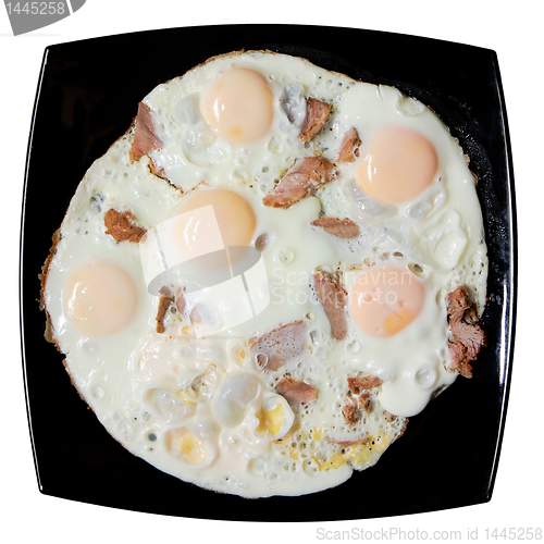 Image of fried eggs with meat