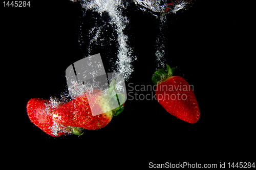 Image of strawberry in water