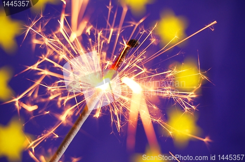 Image of euro union flag and sparkler