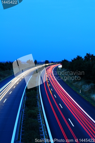 Image of night traffic on highway