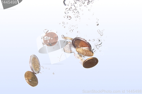 Image of coins in water