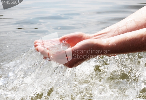 Image of hand an water