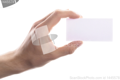 Image of hand and blank paper