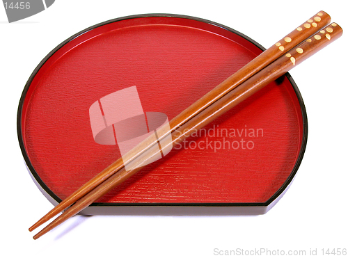 Image of Chopsticks and plate