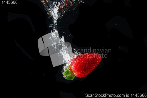 Image of strawberry in water