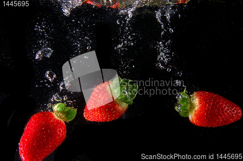 Image of strawberry in water