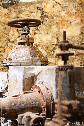 Image of old rusty vintage industrial machinery