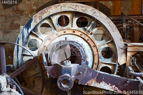 Image of old rusty vintage industrial machinery