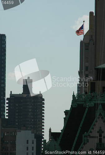 Image of usa flag new york city