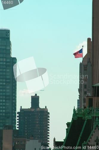 Image of usa flag new york city