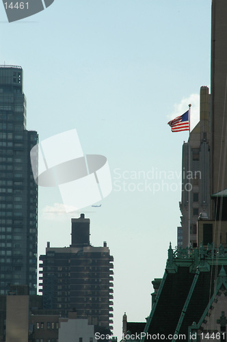 Image of usa flag new york city