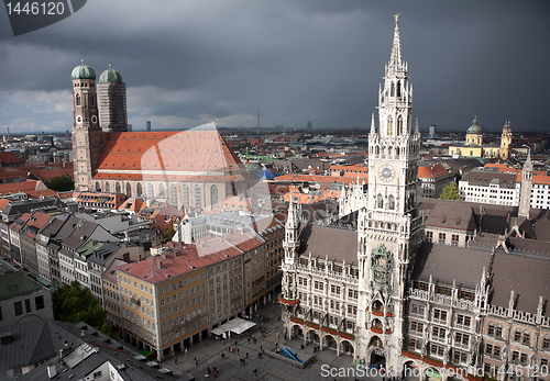 Image of Munich Marienplatz at storm