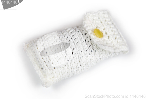 Image of Case for mobile phone made of wool yarn