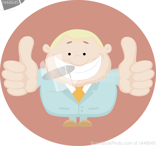 Image of Businessman showing thumbs up
