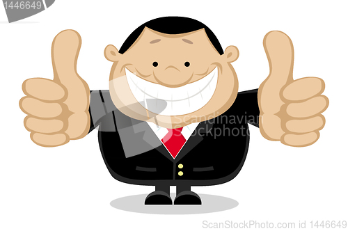 Image of Businessman showing thumbs up