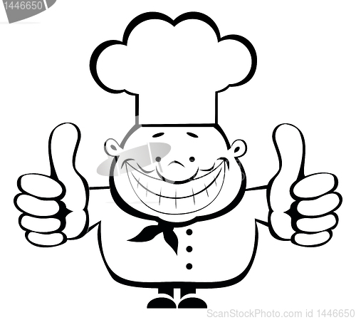 Image of Happy chef showing thumbs up