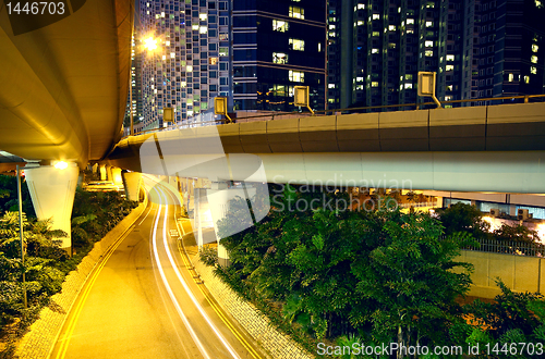 Image of downtown area and overpass in hong kong 