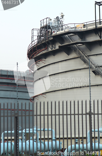 Image of gas tanks in the industrial estate, suspension energy for transp